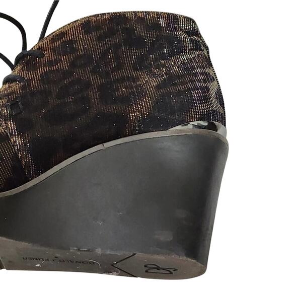 Donald Pliner Dakota Shimmer Womens Leopard Print Lace Up Wedges Size US 6 M - Picture 9 of 13